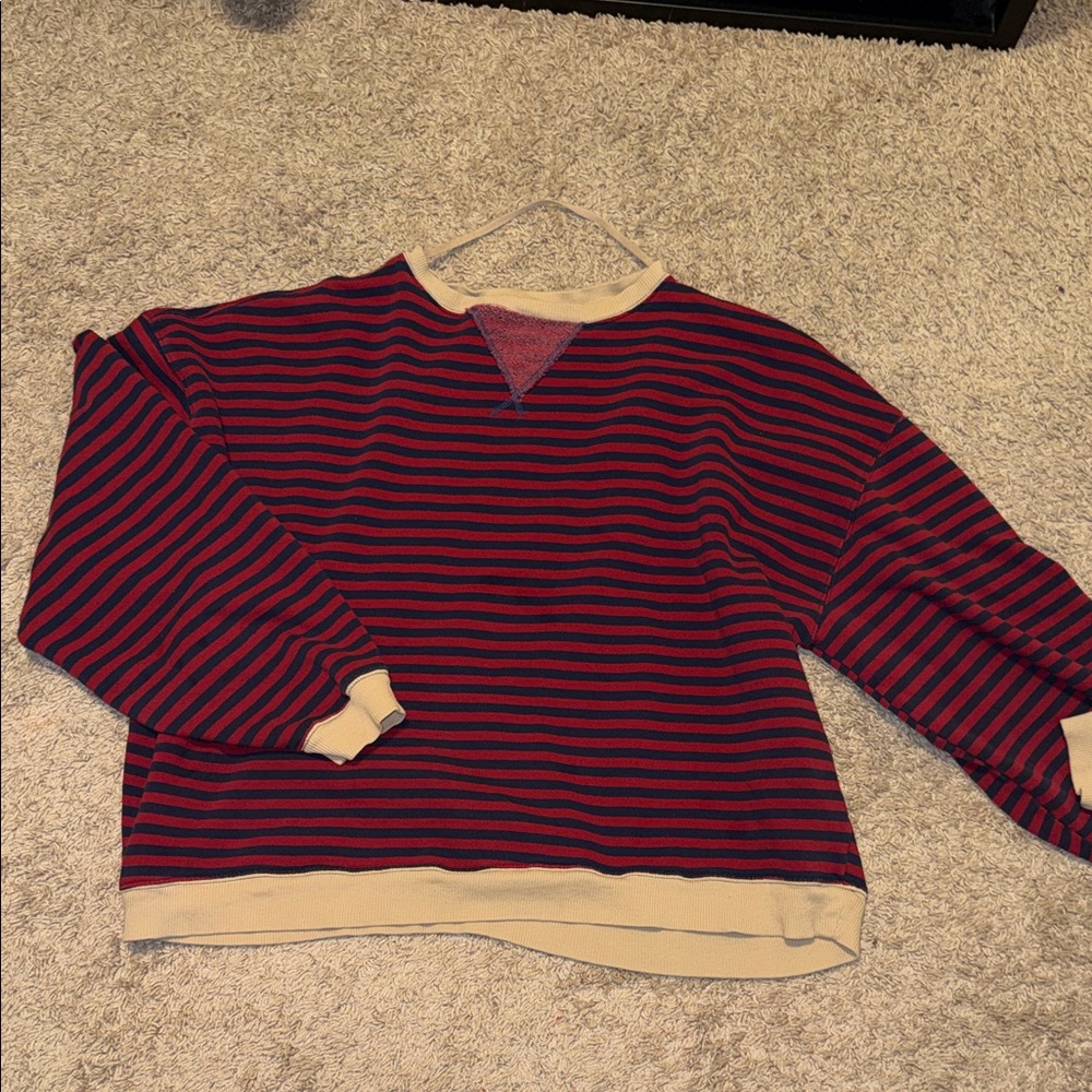 Free People Oversize Stripe Sweatshirt